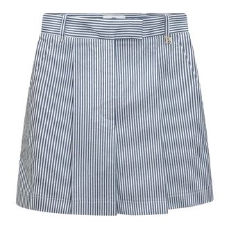 Elisabetta Franchi Striped Stretch Cotton Shorts - female - Elisabetta Franchi - Casual Shorts - Blue - XS - Shorts