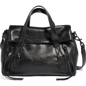 Aim&eacute;e Bali Double Entry Leather Satchel in Black Vintage at Nordstrom Rack