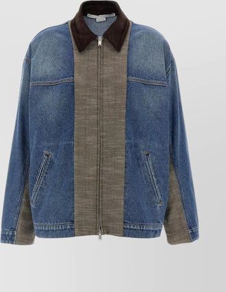 Stella McCartney denim jacket featuring tweed insert