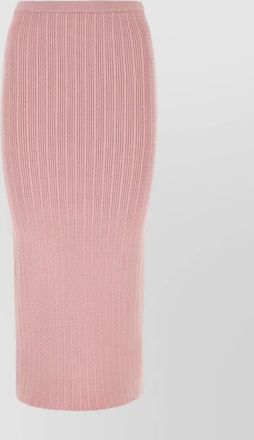 Alessandra Rich cotton blend ribbed midi skirt with elastic waistband