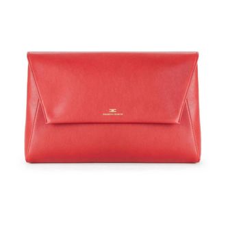 Elisabetta Franchi Leren Clutch Tas - Dames - Tassen - Rood - Maat: ONE Size Leer