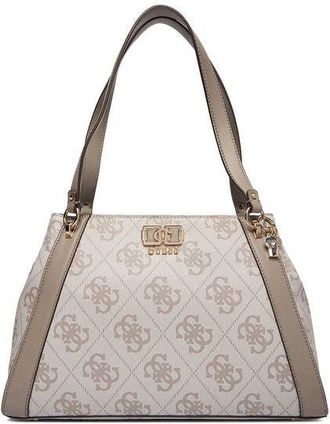 Guess Womens Shoulder Bag Dark Taupe Logo Polyurethane - Shoulder-Bags
