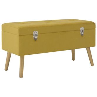 vidaXL Vidaxl - Panca con Vano Portaoggetti 80 cm Giallo Senape in Velluto