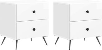 vidaXL Armario De Noche 2 Uds. Brillante 43 X 34,5 X 47,5 Cm Vidaxl