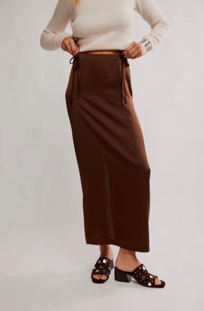 Free People Rosetto Column Skirt In Brown