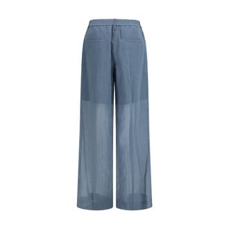 Brunello Cucinelli Womens Blue Cotton Casual Pants