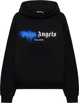 Palm Angels Felpa Spray City Milan con cappuccio - Nero