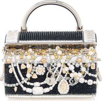 Judith Leiber Treasure Chest Clutch in Silver Jet Multi at Nordstrom