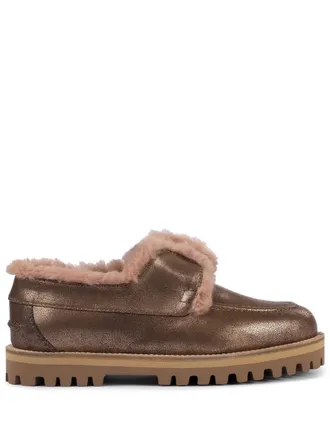 Le Silla Loafers met lammy afwerking - Bruin