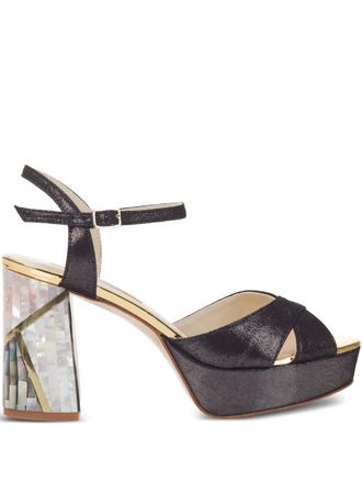 Freya Rose Zahra ankle-strap heeled sandals - women - Calf Leather/Kid Leather/Calf Leather - 38 - Black