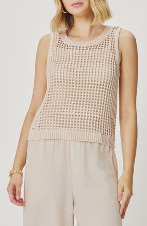 Splendid Camellia Open Knit Sleeveless Sweater in Fawn Beige at Nordstrom, Size X-Small
