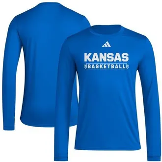 adidas Mens adidas Royal Kansas Jayhawks On-Court Pregame Long Sleeve T-Shirt at Nordstrom, Size Xxx-Large