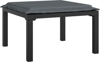 vidaXL Reposapi&eacute;s De Jard&iacute;n Con Coj&iacute;n Rat&aacute;n Sint&eacute;tico Negro Y Gris Vidaxl