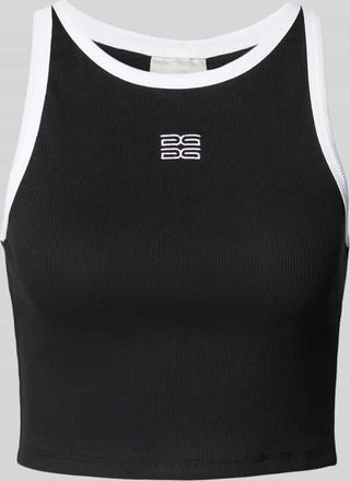 Gestuz Crop Top mit Label-Stitching Modell drew in Black, Größe XL