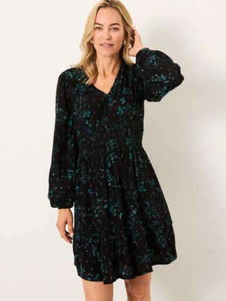 Fat Face FatFace Pippa Black Winter Meadow Regular Mini Dress