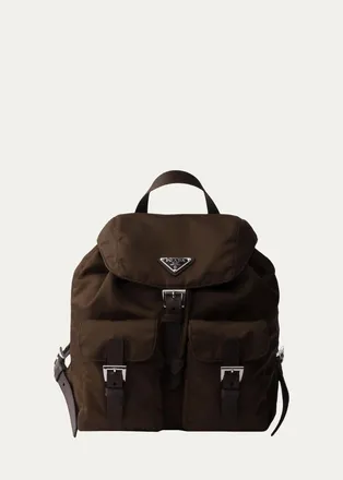 Prada Small Buckle Flap Nylon Backpack