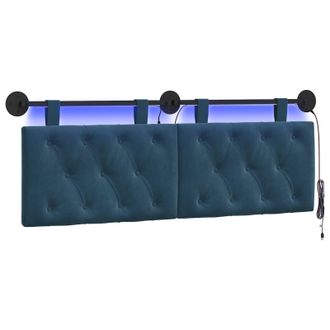 vidaXL Testiera Sospesa Blu Velluto Vidaxl