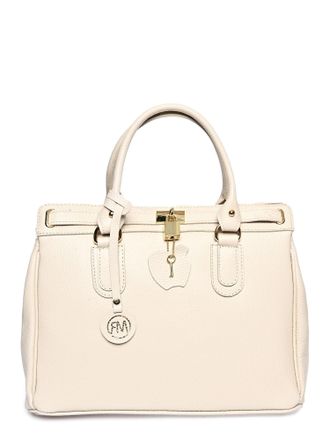 Roberta M Beige Rundleer Tas