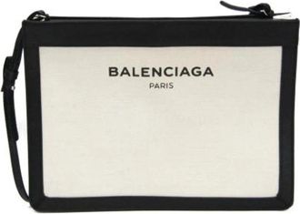 Balenciaga Pre-owned Canvas balenciaga-bags - Dames - Vintage Schoudertas - Wit - ONE Size - Leer - Vintage