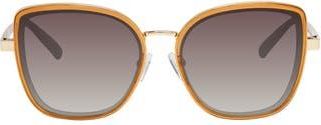 Kurt Geiger 57mm Square Sunglasses in Light Brown Crystal/Gold at Nordstrom Rack