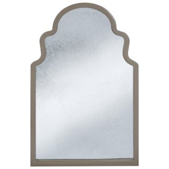 Beliani Espejo De Pared De Estilo Moderno Con Marco De Madera De Paulownia Efecto Antiguo Decorativo Gris Pardo Tillac
