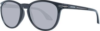 Longines Zwarte Unisex Zonnebril Ronde Stijl - unisex - Zonnebrillen - Zwart - ONE Size - Accessoires