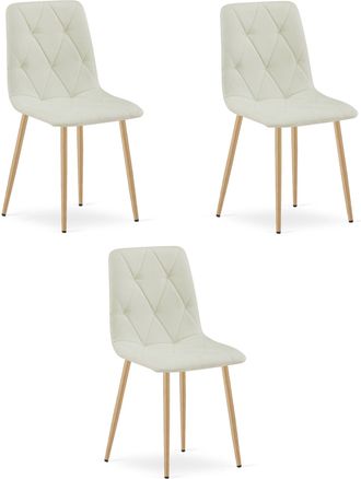 OEM Silla Libra - Tela Beige / Patas Color Madera X 3