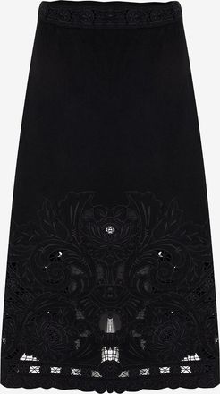 Sea New York Midi-Wollrock mit Lochstickereien Ceci