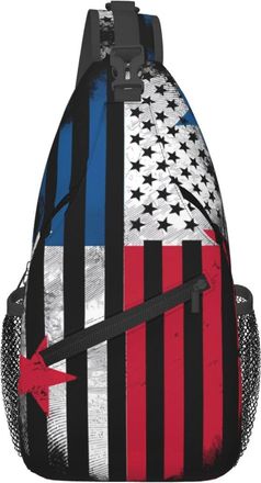 Generic Panamanian American Flag Panama Sling Bag Adjustable Crossbody Bag Lightweight Backpack For Outdoors Men Women