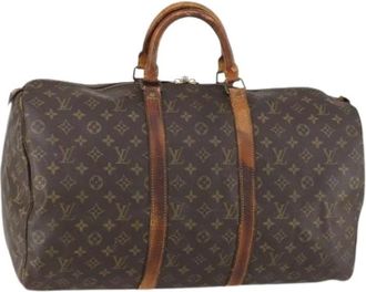 Louis Vuitton Pre-owned Weekend Bags, female, Brown, Size: ONE SIZE Pre-owned Canvas Weekend Bag