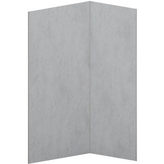 Vente-Unique Pannello per parete da doccia effetto cemento cerato alluminio profili L90xL120xH210cm - Lotto di 2 - ARFINO