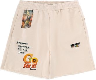 Barrow Beige Graphic Shorts