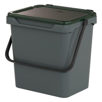 Dmora Papelera De Polipropileno Para Colecci&oacute;n Separada, Contenedor De Residuos 30l, 100% Made In Italy, 40x31h39 Cm, Color Verde, Con Embalaje Reforzado - 
