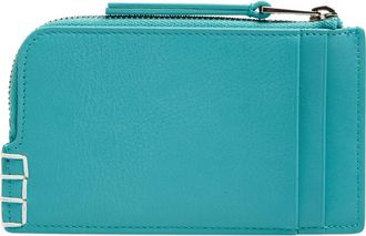 J.W.Anderson Loafer Leather Zip Wallet in Turquoise at Nordstrom