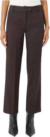 Emme Di Marella Ghinea Straight Broeken - Dames - Straight fit broeken - Bruin - M - Polyester - Broeken