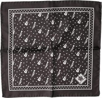 Dolce & Gabbana Guitar Trumpet Handkerchief Sjaal - Heren - Accessoires - Zwart - ONE Size - Accessoires
