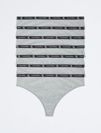 Calvin Klein Womens Calvin Klein 1996 Cotton Stretch 7-Pack Modern Thong - Multi - XS