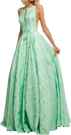 Sherri Hill Mikado Embroidered Wedding Dress In Green