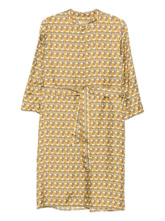 Max Mara toucan-print silk dress - Neutrals