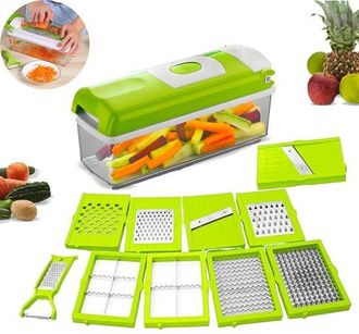OEM Cortador De Verduras Multifuncional, Cortador En Cubos, Picadora De Alimentos, Rallador De Verduras, Cortador De Frutas, Verde, Picar Y Rallar