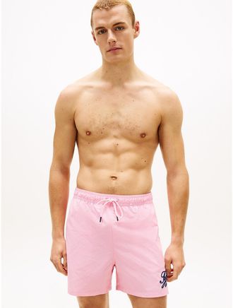 Tommy Hilfiger Mens Script Monogram 5 Swim Trunk - Pink - XXL