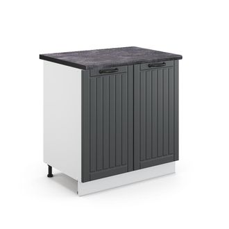 Vicco Armario Bajo Para Fregadero Fame-line, Antracita Casa De Campo, 80 Cm Con Estante, Et Antracita Vicco