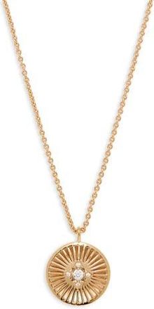 Nadri Elsa Medallion Pendant Necklace in Gold/blue at Nordstrom Rack