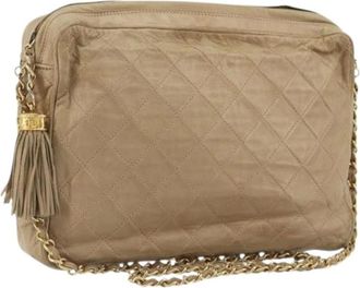 Chanel Pre-owned Cross Body Bags, female, Beige, Size: ONE SIZE Pre-owned Vintage Shoulder Bag