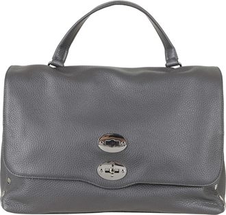 Zanellato Volcano Gray Postina Daily Swivel Clasp Leather Handbag