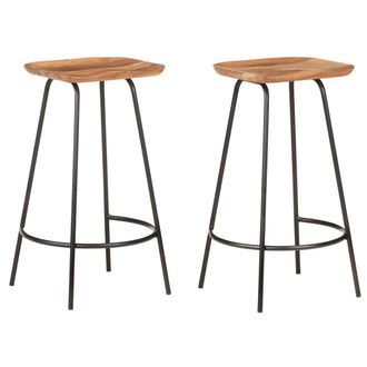 vidaXL Vidaxl - Taburetes De Cocina 2 Unidades Madera Maciza De Acacia