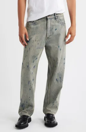 Rag & Bone Splatter Baggy Straight Leg Jeans in Wrnbe at Nordstrom, Size 34 X 32