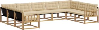 vidaXL Conjunto De Sof&aacute;s De Exterior 9 Uds. Y Beige Vidaxl