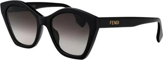 Fendi Lettering Zonnebril - Dames - Zonnebrillen - Zwart - 54 MM - Accessoires