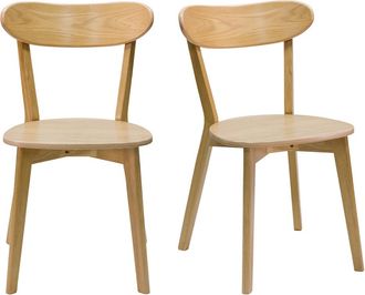 Miliboo Set De 2 Sillas Vintage De Madera De Roble Claro Dove